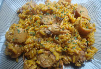 Arroz Picante con pulpo y chipirones