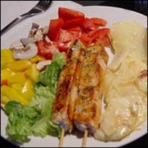 Brocheta de salmn con especias